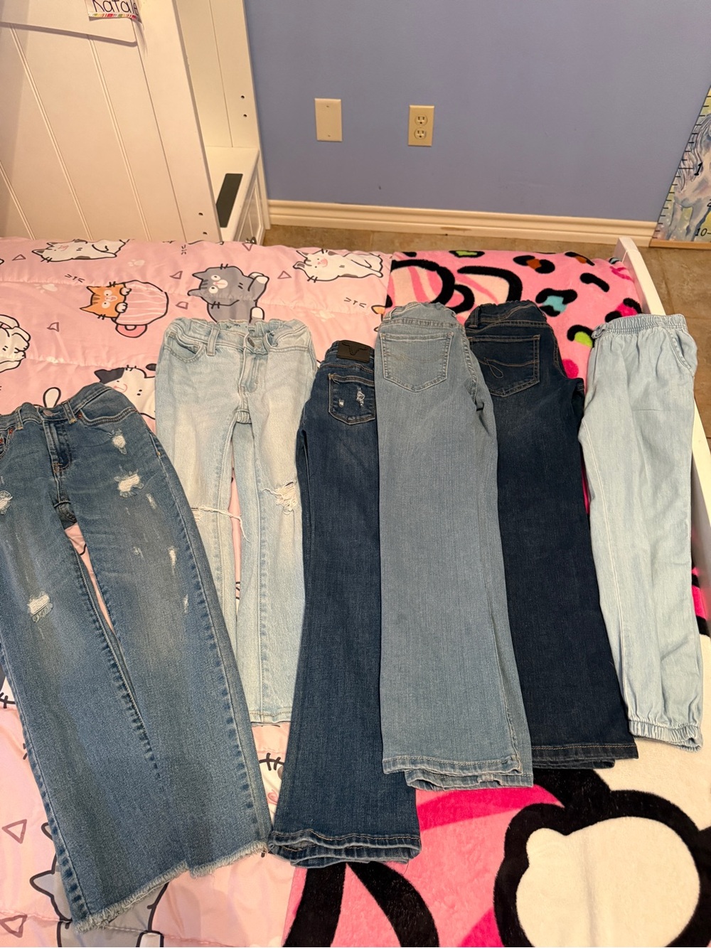Girls  Light & Dark Wash Casual Jeans - Multiple Pairs